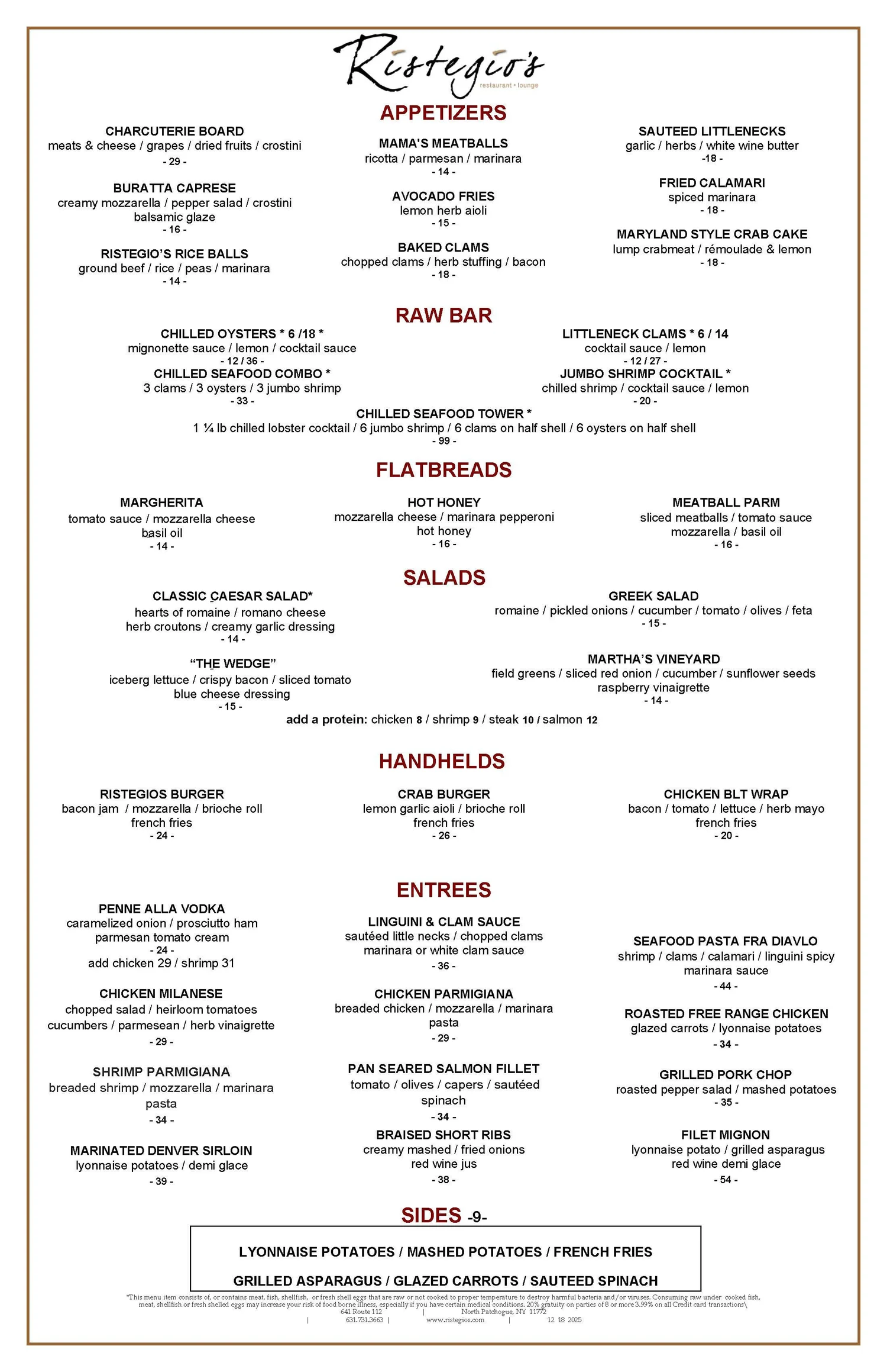 Dinner Menu